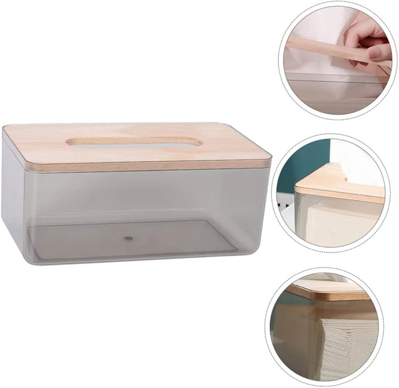 حامل علبة المناديل الخشبي الأنيق لمنظم المناديل المكتبي للمطبخ والمكتب والسيارة - Image 4